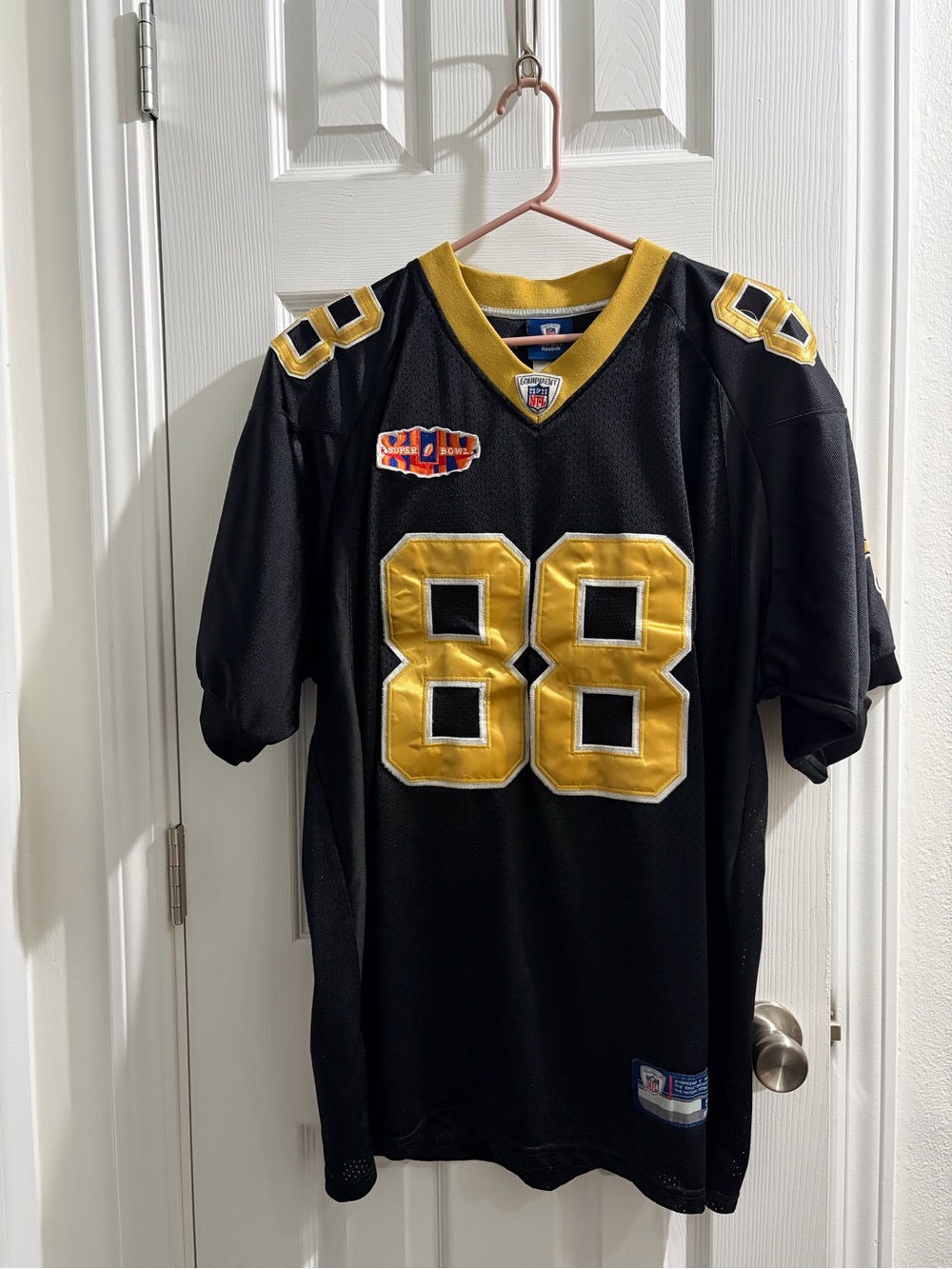 NFL New Orleans Saints #88 Onfield Reebok Collar Tag Detail. Vintage Shockley
